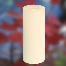 8 Inch Round Cream Battery Operated Candle - Timer