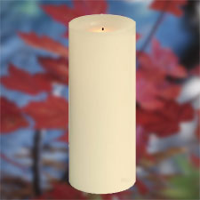 8 Inch Round Champagne  Battery Operated Candle
