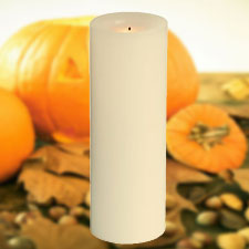 10 Inch Round Champagne Battery Operated Candle