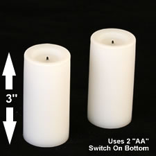 3 Inch Wax Votive Candle White (Set Of 2)