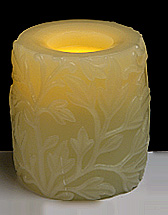 Leaf Embossed Hurricane Wax Battery Candle Timer - additional view