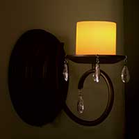 Single Arm Crystal Battery Wall Sconce Black - 2 Pack - additional view