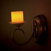 Single Arm Battery Operated Wall Sconce Plated Brass - additional view