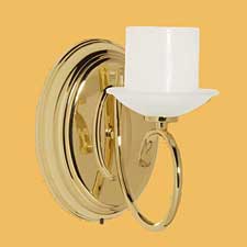 Single Arm Battery Operated Wall Sconce Plated Brass