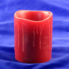 Wax Flameless Candle Burgandy Drip 3 x 4 Inch