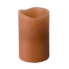 2 x 2.5 Inch Distressed Texture Brown Color Battery Operated Candle