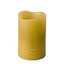 2 x 2.5 Inch Distressed Green Color Battery Operated Candle