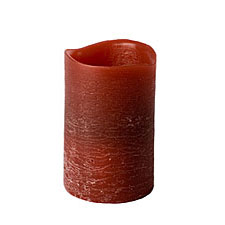 2 x 2.5 Inch Distressed Texture Burgundy Color Battery Operated Candle
