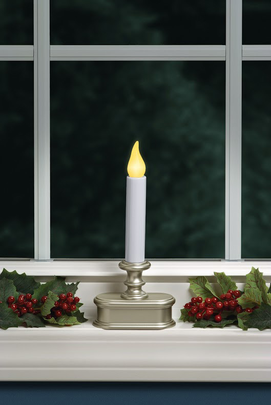Battery Operated Window Candle Pewter Flicker Mode Only Buy Now