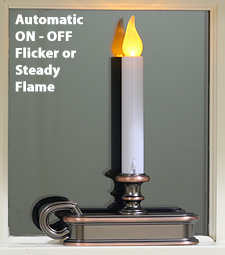 Traditional Battery Operated Window Candle Bronze