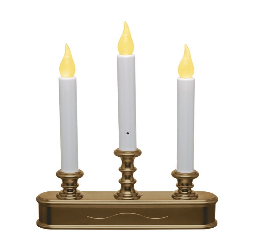 Three Tier Battery Window Candle Antique Gold Dual Mode Buy Now