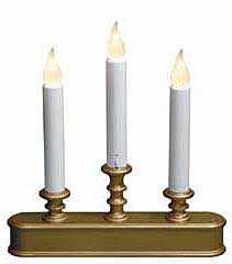 Three Tier Battery Window Candle Antique Gold