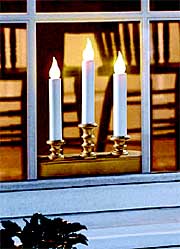 Three Tier Battery Window Candle Antique Gold - additional view