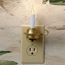Electric Plug-In Candle Night Light - Antique Gold