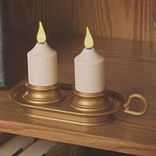 Rechargeable Votives Set of 2 on Gold Base
