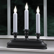 Warm White Aged Bronze 3-Tier Battery Operated Window Candle