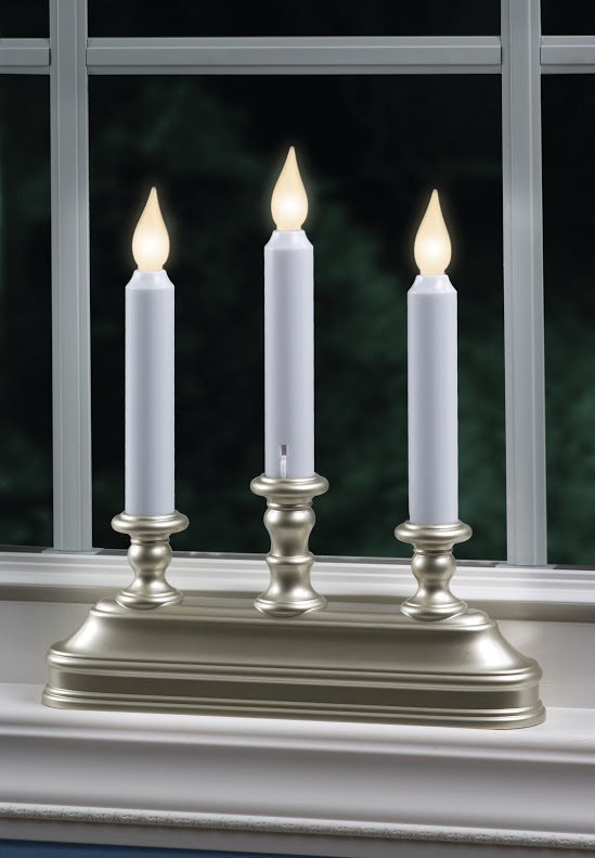 Warm White Pewter 3Tier Battery Operated Window Candle Buy Now