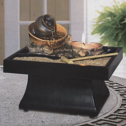 Battery Operated LED Tealight Fountain with Waterfall - additional view