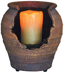 Battery Operated LED Candle Pottery Fountain