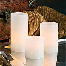 2 Inch Diameter Wax LED Flicker Candles - Set of 3