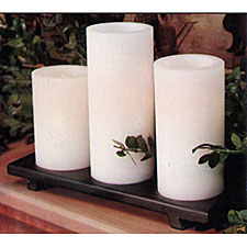 2.5 Inch Diameter Candles with Wood Base - Set of 3