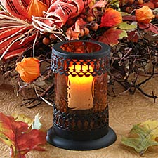 6 Inch Amber Glass Hurricane Tealight Holder