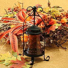10 Inch Amber Glass Bell Jar Tealight Holder