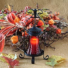 10 Inch Red Glass Bell Jar Tealight Holder