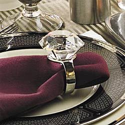 Giant Glass Diamond Ring w/ Silver Band (Set of 12) - additional view