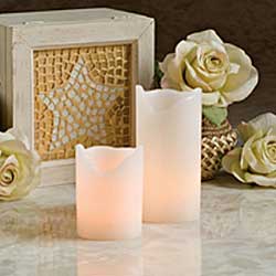 2 Inch Diameter Melted Edge Flicker Candle - Set of 3 - additional view