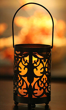 Hanging  Lantern 4x6 Battery Operated Candle with Timer
