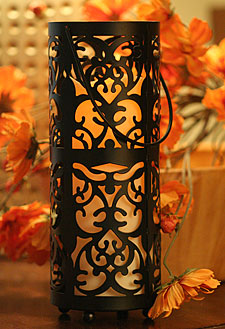 Hanging  Lantern 4x10 Battery Operated Candle with Timer