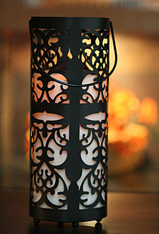 Hanging  Lantern 5x12.5 Battery Operated Candle - Timer