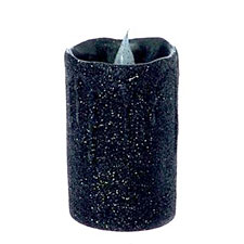 Beaded Black Battery Operated 3 x 2 Candle