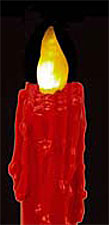Yellow Flame 16.5 Inch Red Dinner Candles - Set of 2