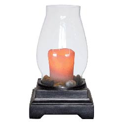 Battery Operated Candle Lantern with Black Base
