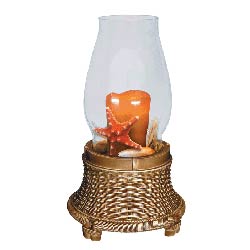 Battery Operated Candle Lantern in Wicker Base
