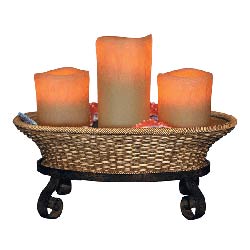 3 Tier Battery Operated Candles in Wicker Basket