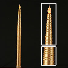 Gold Spiral 12 Inch Taper Candle Battery Operated
