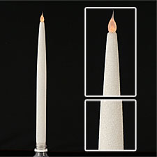 Beaded White 12 Inch Taper Candle