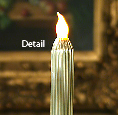Silver Fluted Taper Candles 8 - 10 - 12 Inch - Set Of 3 - additional view