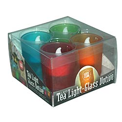 Tea Light Votives Set of 4 Assorted Colors - additional view