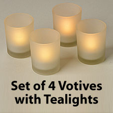 2.5 Inch White Battery Operated Tea Light Votive Candles - Set of 4