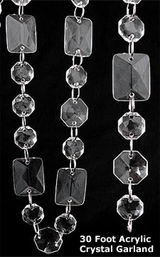Acrylic Crystal Garland 30 Feet Multi Shape Beads