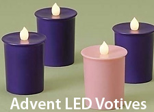 Advent LED Votive Set - 3 Purple - 1 Pink