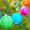 Set of 10 Outdoor Solar String Lights - Tropical Colors