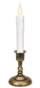 10 Inch Antique Gold LED Event Candle In Holder