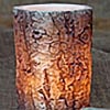 Birch Bark Carved Battery Operated Candle 3.5 x 6