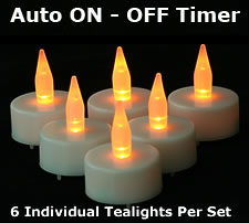 Tea Lights With Automatic Timer Set Of 6
