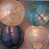 White and Blue Globe Electric String Light - 10 Lanterns
